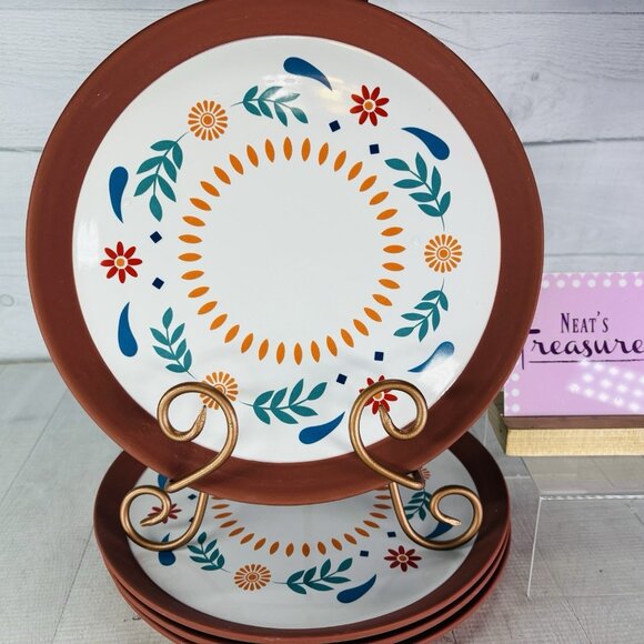 Mesa Mia CHAPALA by Jenny Martinez Mexican Style Stoneware Dinner Plates Set 4 - Picture 1 of 16